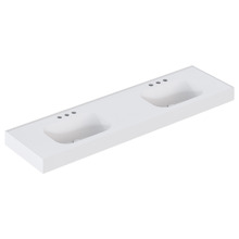 Mia 1800mm Matte White Wall Hung Double Basin with Overflow